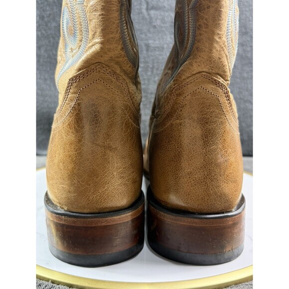 Old West Men\'s Size 13 D Broad Square Toe Western Work Boots Burnt Dark Brown main image 12
